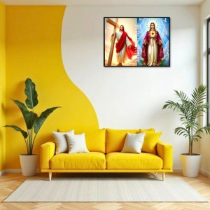 Jesus Immaculate Heart Of Mary Laminated Photo - 7x9 Inches, Divine Blessings For Home & Office And Temple Decoration (F16244) Jesus Immaculate Heart Of Mary Laminated Photo - 7x9 Inches, Divine Blessings For Home & Office And Temple Decoration (F16244)