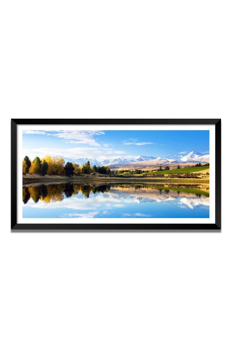 Nature Landscape Floating Frame Scenery Digital Print - (I5858) - 24x36 inch Modern Nature Wall Art for Living Room, Bedroom, Office, Hotels, Drawing Room