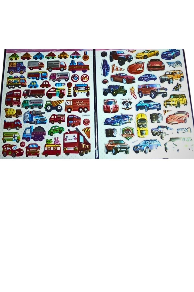 Colorful Sticker Combo Pack – Butterflies, Fruits, Water Animals, Dinosaurs, Astronauts, Hearts & Barbies – 100+ Waterproof Vinyl Stickers for Kids, Scrapbooking, Laptops, Crafts (Cars)