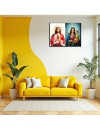 Jesus Christ - Mother Mary Laminated Photo - 7x9 Inches, Divine Blessings For Home & Office And Temple Decoration (F16256)