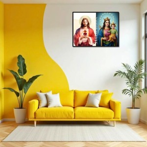 Jesus Christ-Mother Mary Laminated Photo - 7x9 Inches, Divine Blessings For Home & Office And Temple Decoration (F16256) Jesus Christ-Mother Mary Laminated Photo - 7x9 Inches, Divine Blessings For Home & Office And Temple Decoration (F16256)