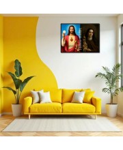 Jesus Christ-Our Lady Of Sorrows Laminated Photo - 7x9 Inches, Divine Blessings For Home & Office And Temple Decoration (F16297)