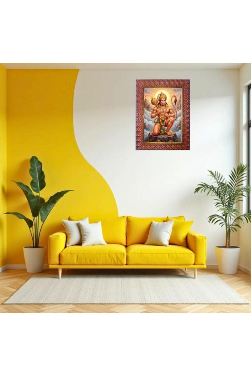 Lord Hanuman Photo Frame 13x17 Inch Religious Wall & Table Decor Frame for Home, Temple & Office | Decorative Hindu God & Goddess Frame (Pack of 1) (F18222)