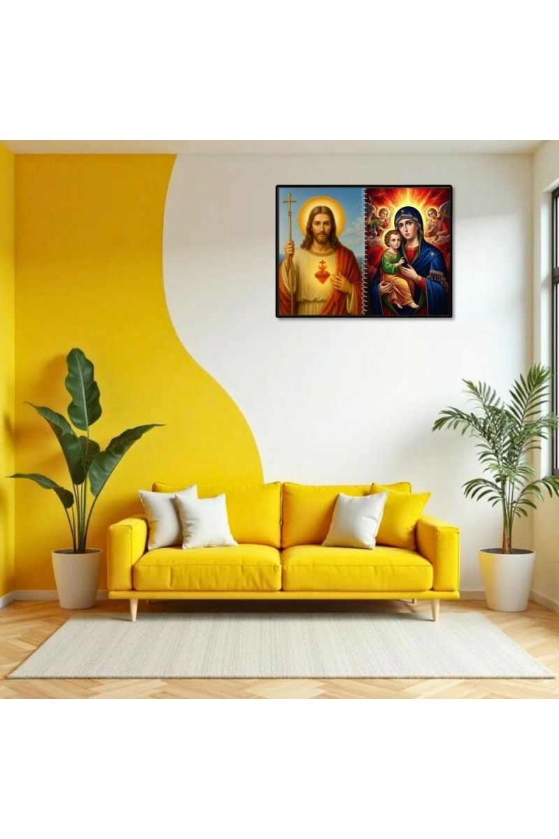 Jesus Christ-Our Lady Of Perpetual Help Laminated Photo - 7x9 Inches, Divine Blessings For Home & Office And Temple Decoration (F16362)