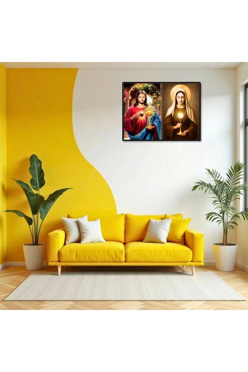 Immaculate Heart Of Mary Laminated Photo - 9x11 Inches, Divine Blessings For Home & Office And Temple Decoration (F16449)