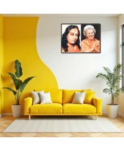 Paramahansa Yogananda & Sri Daya Mata Laminated Photo - 11x13 Inches, Divine Blessings For Home & Office And Temple Decoration (F16326)