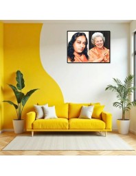 Paramahansa Yogananda & Sri Daya Mata Laminated Photo - 5x7 Inches, Divine Blessings For Home & Office And Temple Decoration (F16326)