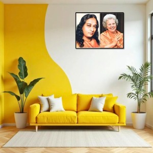 Paramahansa Yogananda & Sri Daya Mata Laminated Photo - 11x13 Inches, Divine Blessings For Home & Office And Temple Decoration (F16326)