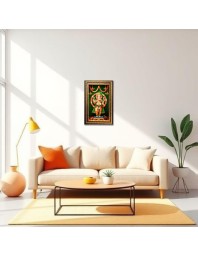 Lord Ganesha Digital Golden Balck Color Photo Frame | Hindu Religious Wall Decor | 18x24 Inches - Inspirational Wall Art For Office, Home Decor - Ideal Spiritual Gift (F16580)
