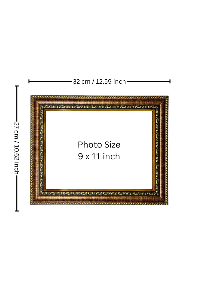 HiTechMart Anukul Chandra Thakur (Anukulchandra Chakravarty) Spiritual Wall Photo Frame – Divine Portrait for Home Temple, Pooja Room & Spiritual Decor – Vintage Style Framed Picture (9 x 11 inch)