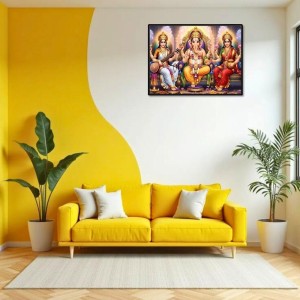 Lord Ganesha Maa Laxmi Sarswati Laminated Photo - 9x11 Inches, Divine Blessings For Home & Office And Temple Decoration (F16145) Lord Ganesha Maa Laxmi Sarswati Laminated Photo - 9x11 Inches, Divine Blessings For Home & Office And Temple Decoration (F16145)