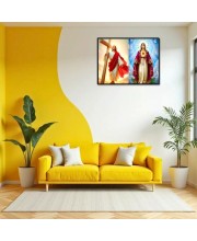 Jesus Christ-Our Lady Of Grace Laminated Photo - 7x9 Inches, Divine Blessings For Home & Office And Temple Decoration (F16399)