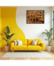 Lord Krishna Laminated Photo - 7x9 Inches, Divine Blessings For Home & Office And Temple Decoration (F16072)
