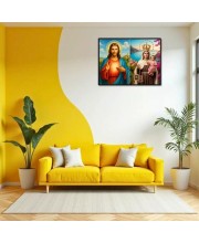 Jesus Christ-Our Lady Of Good Health Laminated Photo - 7x9 Inches, Divine Blessings For Home & Office And Temple Decoration (F16381)