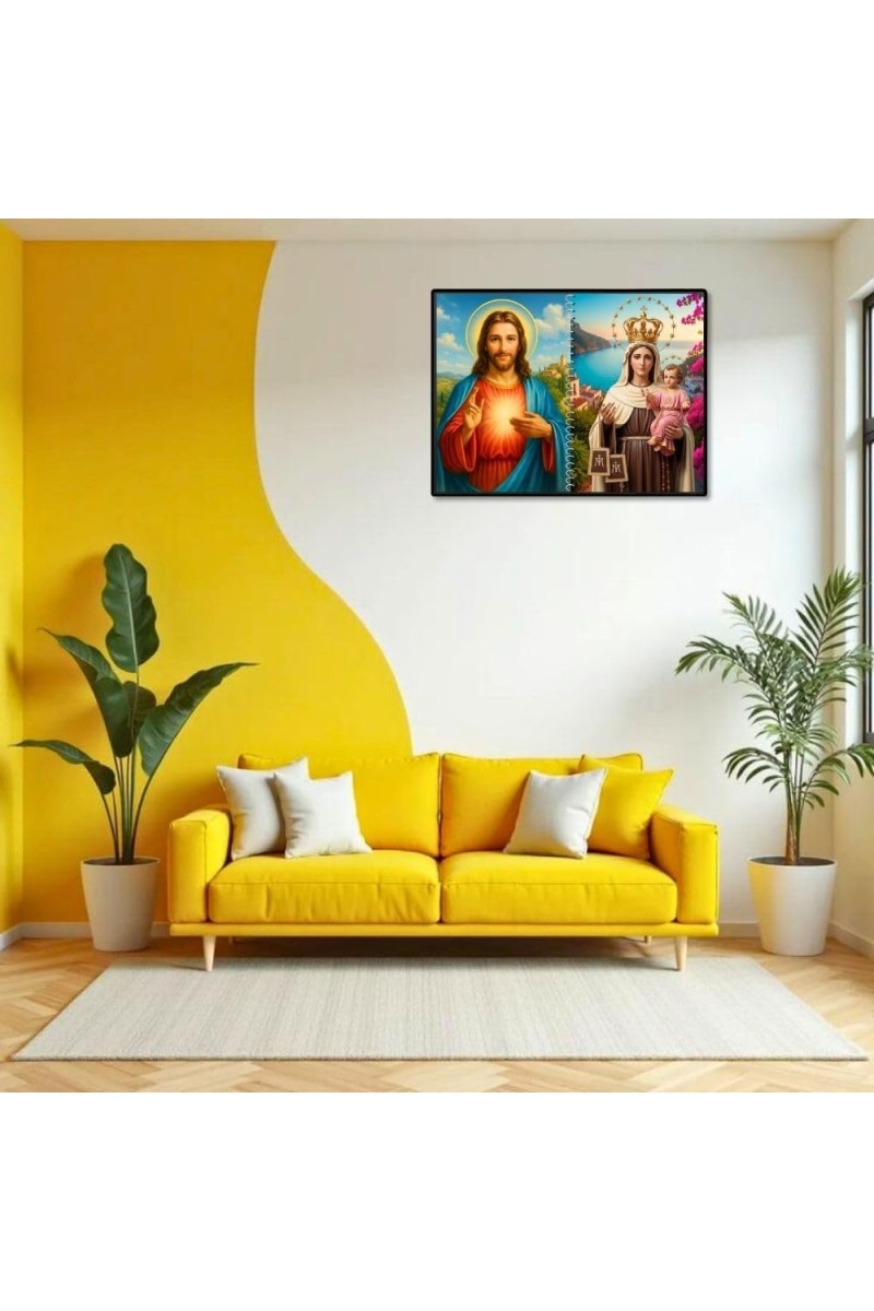 Jesus Christ-Our Lady Of Good Health Laminated Photo - 7x9 Inches, Divine Blessings For Home & Office And Temple Decoration (F16381)
