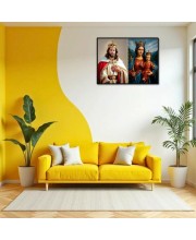 Jesus Christ-Our Lady Of Good Health Laminated Photo - 7x9 Inches, Divine Blessings For Home & Office And Temple Decoration (F16356)
