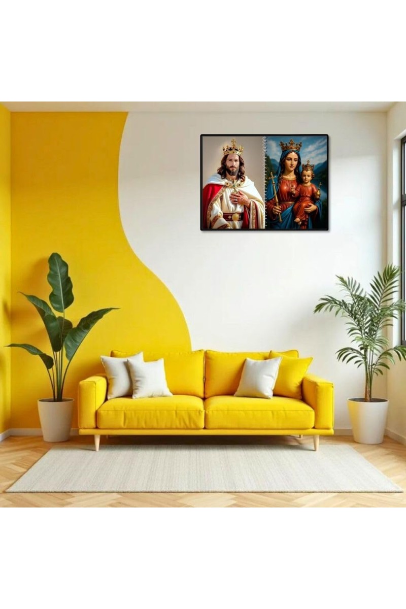 Jesus Christ-Our Lady Of Good Health Laminated Photo - 7x9 Inches, Divine Blessings For Home & Office And Temple Decoration (F16356)