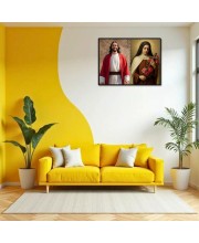 Jesus Christ-St. Therese Of Lisieux Laminated Photo - 7x9 Inches, Divine Blessings For Home & Office And Temple Decoration (F16408)