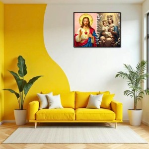 Jesus Christ-Our Lady Of Perpetual Help Laminated Photo - 7x9 Inches, Divine Blessings For Home & Office And Temple Decoration (F16259) Jesus Christ-Our Lady Of Perpetual Help Laminated Photo - 7x9 Inches, Divine Blessings For Home & Office And Temple Decoration (F16259)