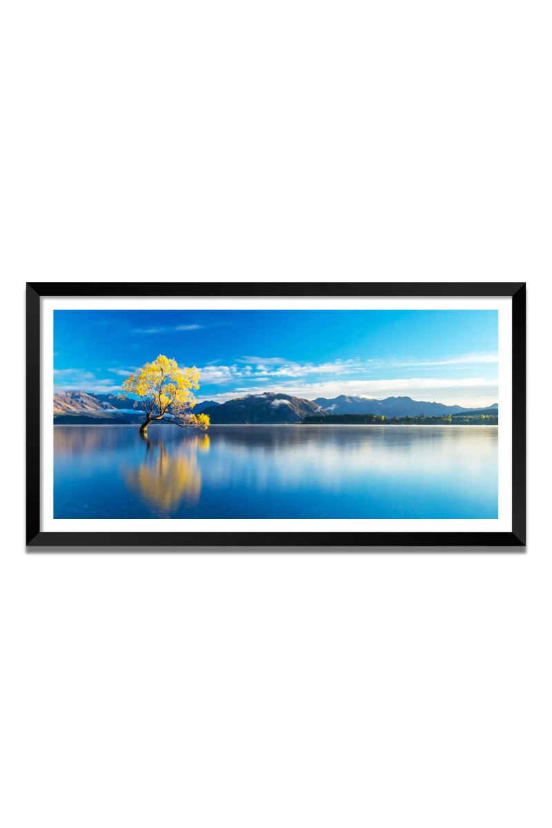 Nature Landscape Floating Frame Scenery Digital Print - (I5742) - 24x36 inch Modern Nature Wall Art for Living Room, Bedroom, Office, Hotels, Drawing Room