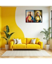 Jesus Christ-Our Lady Of Sorrows Laminated Photo - 7x9 Inches, Divine Blessings For Home & Office And Temple Decoration (F16295)