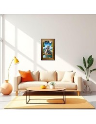 Lord Shiva Digital Golden Balck Color Photo Frame | Hindu Religious Wall Decor | 16x22 Inches - Inspirational Wall Art For Office, Home Decor - Ideal Spiritual Gift (F16512)