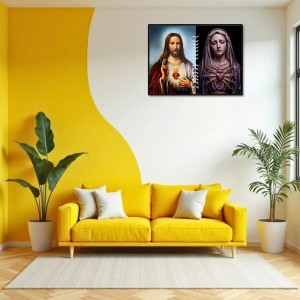Jesus And Immaculate Heart Of Mary Laminated Photo - 9x11 Inches, Divine Blessings For Home & Office And Temple Decoration (F16181) Jesus And Immaculate Heart Of Mary Laminated Photo - 9x11 Inches, Divine Blessings For Home & Office And Temple Decoration (F16181)