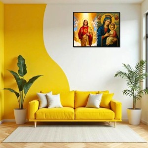 Jesus Lady Of Velankanni Laminated Photo - 9x11 Inches, Divine Blessings For Home & Office And Temple Decoration (F16214)