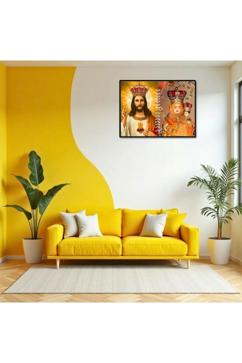 Jesus Lady Of Velankanni Laminated Photo - 9x11 Inches, Divine Blessings For Home & Office And Temple Decoration (F16202)