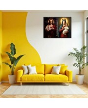 Jesus Christ-Our Lady Of Perpetual Help Laminated Photo - 7x9 Inches, Divine Blessings For Home & Office And Temple Decoration (F16262)