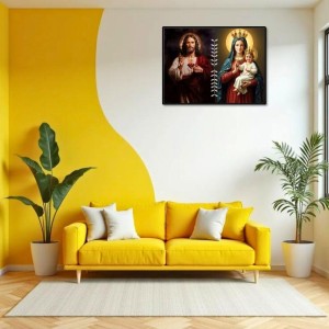 Jesus Christ-Our Lady Of Perpetual Help Laminated Photo - 7x9 Inches, Divine Blessings For Home & Office And Temple Decoration (F16262) Jesus Christ-Our Lady Of Perpetual Help Laminated Photo - 7x9 Inches, Divine Blessings For Home & Office And Temple Decoration (F16262)