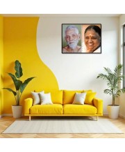 Sri Ramana Maharshi & Mother (Ammal) Laminated Photo - 5x7 Inches, Divine Blessings For Home & Office And Temple Decoration (F16314)