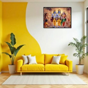 Lord RamSiya Laxman Laminated Photo - 9x11 Inches, Divine Blessings For Home & Office And Temple Decoration (F16108)