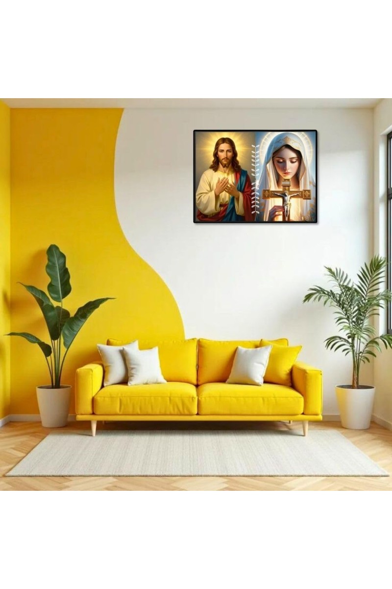 Jesus Christ - Our Lady Of Perpetual Help Laminated Photo - 11x13 Inches, Divine Blessings For Home & Office And Temple Decoration (F16267)