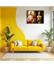 Jesus Christ-Our Lady Of Sorrows Laminated Photo - 7x9 Inches, Divine Blessings For Home & Office And Temple Decoration (F16293)