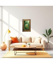 Lord Ganesha Digital Golden Balck Color Photo Frame | Hindu Religious Wall Decor | 18x24 Inches - Inspirational Wall Art For Office, Home Decor - Ideal Spiritual Gift (F16581)