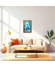 Lord Jesus Digital Golden Balck Color Photo Frame | Hindu Religious Wall Decor | 16x22 Inches - Inspirational Wall Art For Office, Home Decor - Ideal Spiritual Gift (F16731)