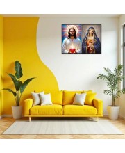 Jesus Christ-Our Lady Of Sorrows Laminated Photo - 7x9 Inches, Divine Blessings For Home & Office And Temple Decoration (F16347)
