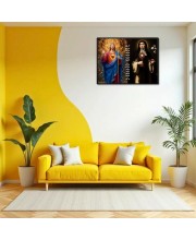 Jesus Christ-Our Lady Of Sorrows Laminated Photo - 7x9 Inches, Divine Blessings For Home & Office And Temple Decoration (F16292)
