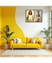 Esus Christ - Blessed Virgin Mary Laminated Photo - 5x7 Inches, Divine Blessings For Home & Office And Temple Decoration (F16433)
