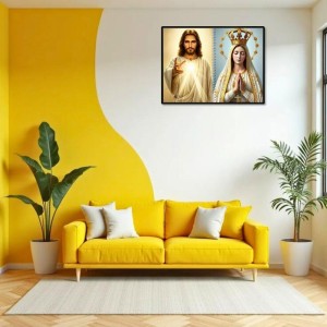 Esus Christ - Blessed Virgin Mary Laminated Photo - 5x7 Inches, Divine Blessings For Home & Office And Temple Decoration (F16433) Esus Christ - Blessed Virgin Mary Laminated Photo - 5x7 Inches, Divine Blessings For Home & Office And Temple Decoration (F16433)