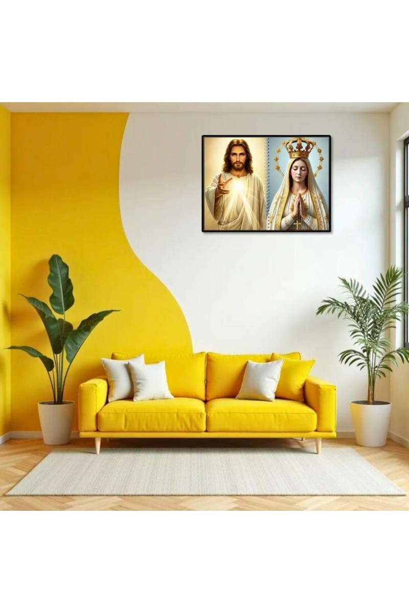 Esus Christ - Blessed Virgin Mary Laminated Photo - 5x7 Inches, Divine Blessings For Home & Office And Temple Decoration (F16433)