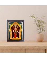 Hitech Sales Devi Kanyakumari Photo Frame for Pooja Room, Temple Decor, Home Decoration and Gift (Wall and Tabletop, Rectangular, Polystyrene Frame, Printed Photo, 24 x 29 cm, Black)