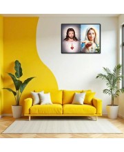 Jesus Christ-Our Lady Of Rosary Laminated Photo - 7x9 Inches, Divine Blessings For Home & Office And Temple Decoration (F16285)