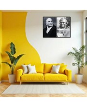Swami Sivananda & Swami Vishnu-devananda Laminated Photo - 7x9 Inches, Divine Blessings For Home & Office And Temple Decoration (F16311)