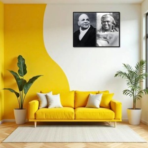 Swami Sivananda & Swami Vishnu-devananda Laminated Photo - 7x9 Inches, Divine Blessings For Home & Office And Temple Decoration (F16311)