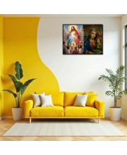 Jesus Lady Of Velankanni Laminated Photo - 7x9 Inches, Divine Blessings For Home & Office And Temple Decoration (F16211)