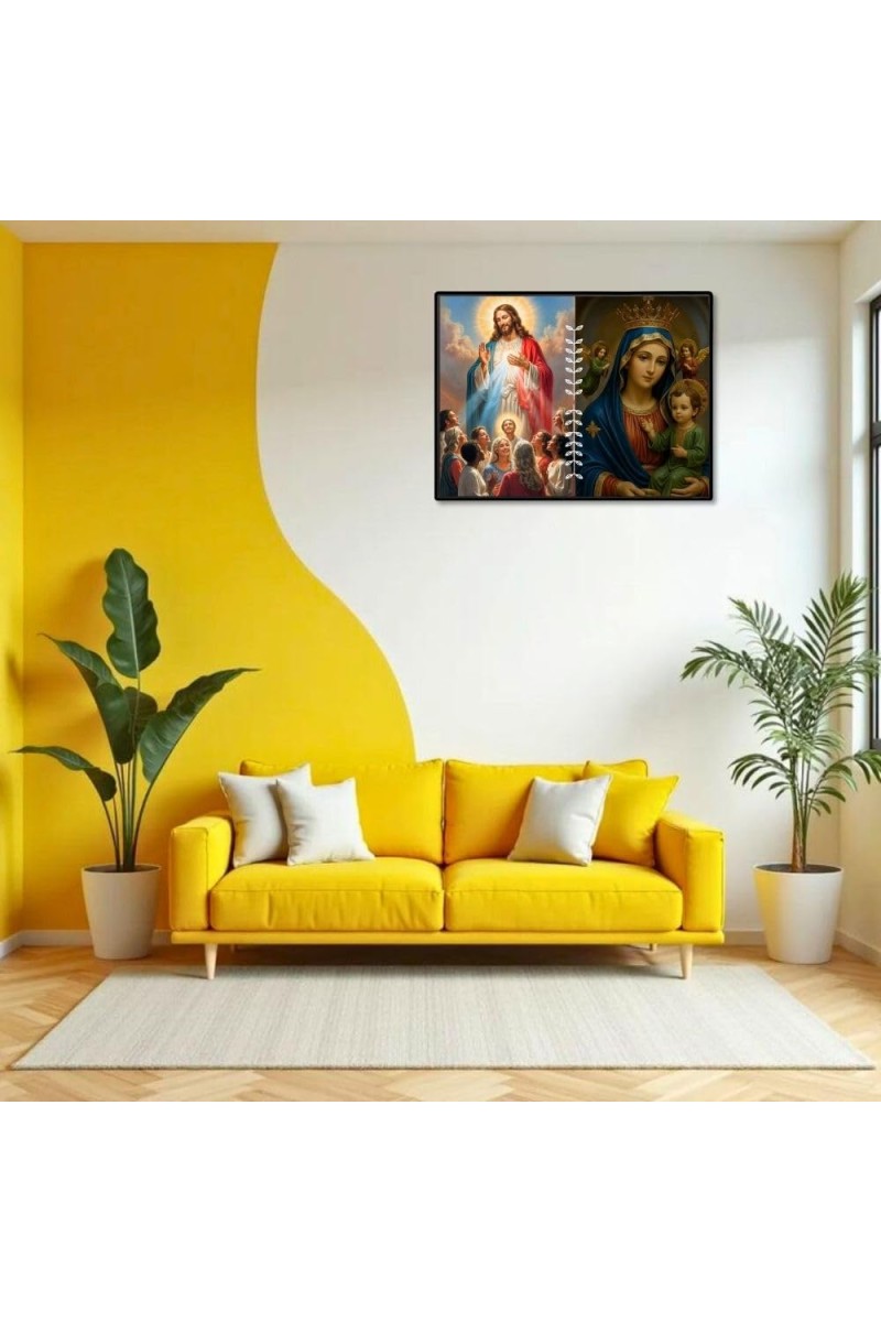 Jesus Lady Of Velankanni Laminated Photo - 9x11 Inches, Divine Blessings For Home & Office And Temple Decoration (F16211)