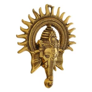 HiTechmart Brass Lord Ganesha Wall Hanging – Antique Finish Ganpati Face Sculpture with Sun Halo Design for Home Temple Decor, Office Entrance, Vastu & Spiritual Gifts – Handcrafted Indian Art HiTechmart Brass Lord Ganesha Wall Hanging – Antique Finish Ganpati Face Sculpture with Sun Halo Design for Home Temple Decor, Office Entrance, Vastu & Spiritual Gifts – Handcrafted Indian Art