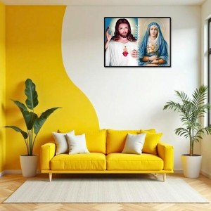 Jesus And Immaculate Heart Of Mary Laminated Photo - 9x11 Inches, Divine Blessings For Home & Office And Temple Decoration (F16185) Jesus And Immaculate Heart Of Mary Laminated Photo - 9x11 Inches, Divine Blessings For Home & Office And Temple Decoration (F16185)